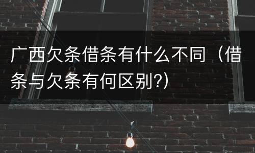 广西欠条借条有什么不同（借条与欠条有何区别?）