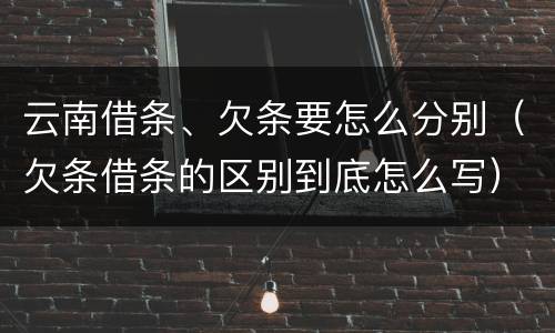 云南借条、欠条要怎么分别（欠条借条的区别到底怎么写）