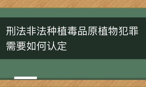 刑法非法种植毒品原植物犯罪需要如何认定