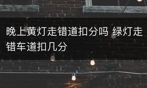 晚上黄灯走错道扣分吗 绿灯走错车道扣几分