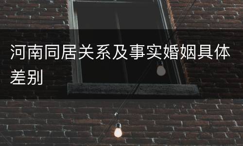 河南同居关系及事实婚姻具体差别