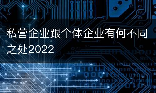 私营企业跟个体企业有何不同之处2022