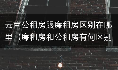 云南公租房跟廉租房区别在哪里（廉租房和公租房有何区别）
