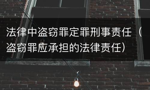 法律中盗窃罪定罪刑事责任（盗窃罪应承担的法律责任）