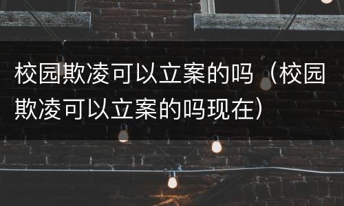 校园欺凌可以立案的吗（校园欺凌可以立案的吗现在）