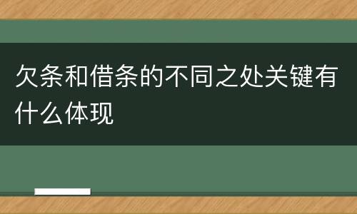 欠条和借条的不同之处关键有什么体现
