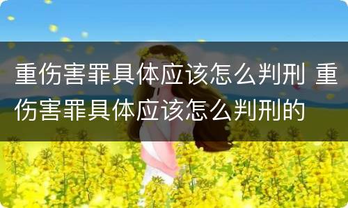 重伤害罪具体应该怎么判刑 重伤害罪具体应该怎么判刑的