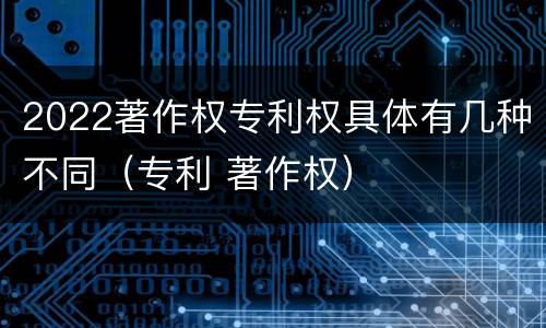 2022著作权专利权具体有几种不同（专利 著作权）