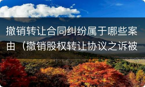 撤销转让合同纠纷属于哪些案由（撤销股权转让协议之诉被告是谁）