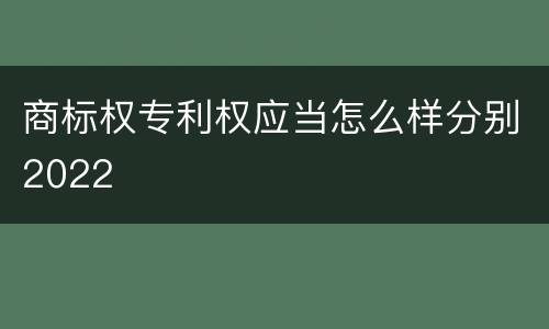 商标权专利权应当怎么样分别2022