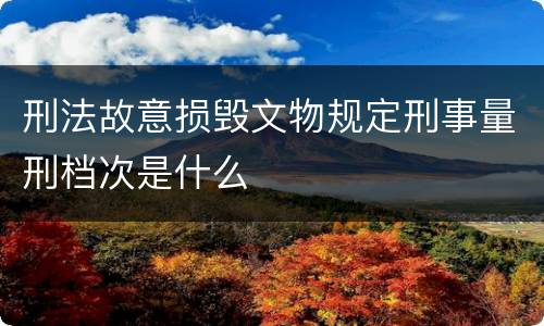 刑法故意损毁文物规定刑事量刑档次是什么