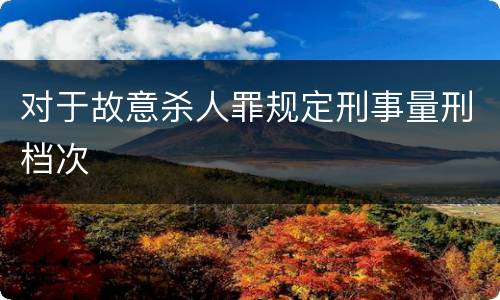 对于故意杀人罪规定刑事量刑档次