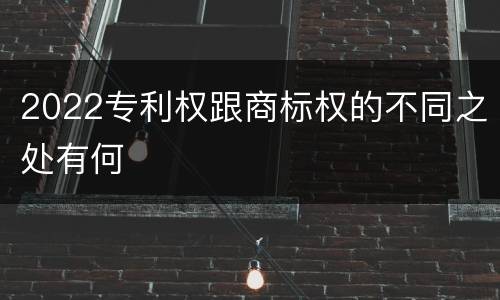 2022专利权跟商标权的不同之处有何