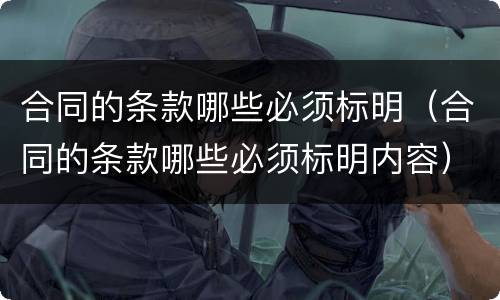 合同的条款哪些必须标明（合同的条款哪些必须标明内容）