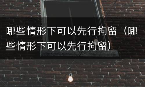 哪些情形下可以先行拘留（哪些情形下可以先行拘留）