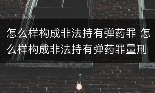怎么样构成非法持有弹药罪 怎么样构成非法持有弹药罪量刑标准