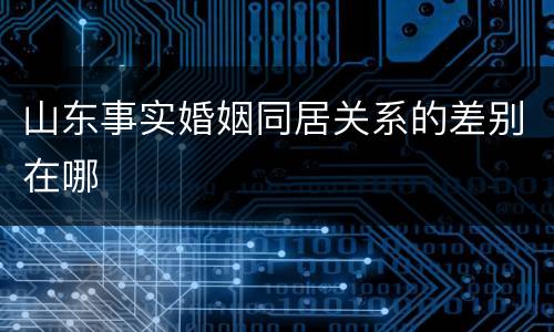 山东事实婚姻同居关系的差别在哪