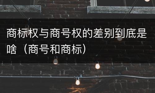 商标权与商号权的差别到底是啥（商号和商标）