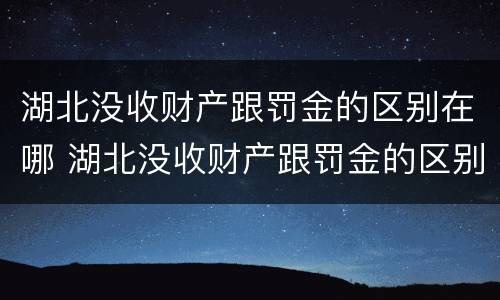 湖北没收财产跟罚金的区别在哪 湖北没收财产跟罚金的区别在哪里