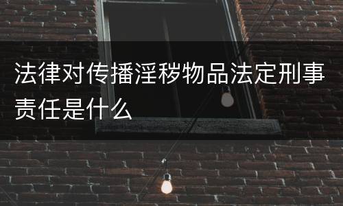 法律对传播淫秽物品法定刑事责任是什么