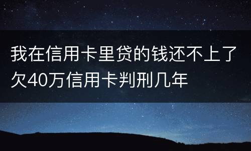 我在信用卡里贷的钱还不上了欠40万信用卡判刑几年