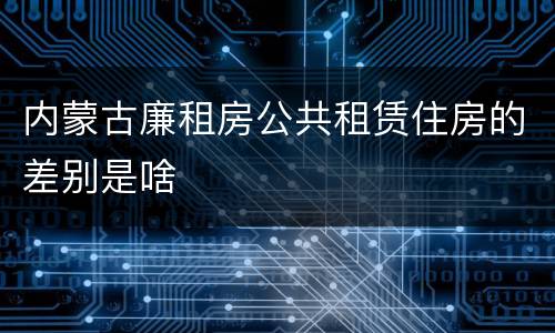 内蒙古廉租房公共租赁住房的差别是啥