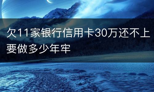欠11家银行信用卡30万还不上要做多少年牢