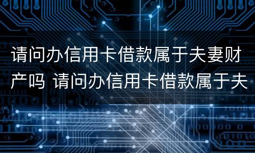 请问办信用卡借款属于夫妻财产吗 请问办信用卡借款属于夫妻财产吗