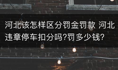 河北该怎样区分罚金罚款 河北违章停车扣分吗?罚多少钱?