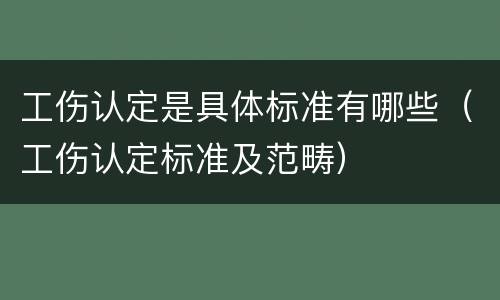 工伤认定是具体标准有哪些（工伤认定标准及范畴）