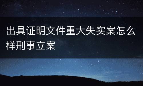 出具证明文件重大失实案怎么样刑事立案