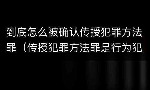 到底怎么被确认传授犯罪方法罪（传授犯罪方法罪是行为犯吗）