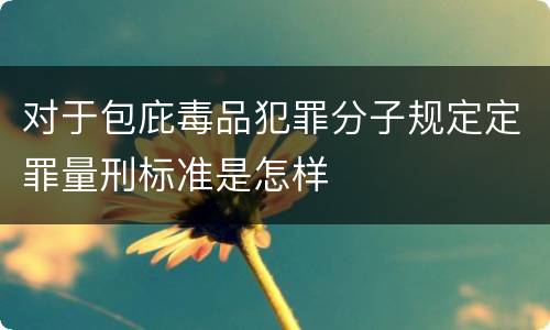 对于包庇毒品犯罪分子规定定罪量刑标准是怎样