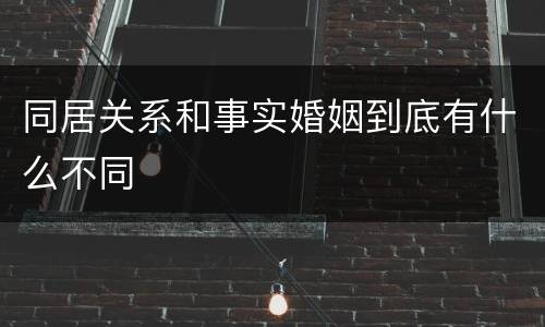 同居关系和事实婚姻到底有什么不同