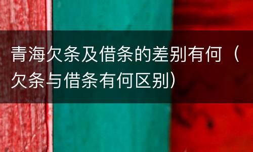 青海欠条及借条的差别有何（欠条与借条有何区别）