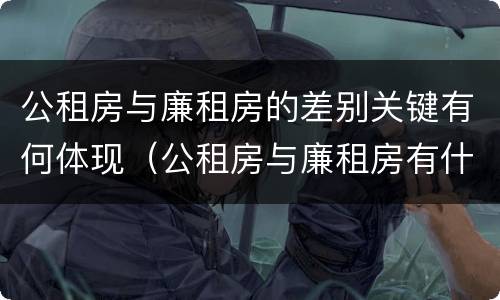 公租房与廉租房的差别关键有何体现（公租房与廉租房有什么不同）