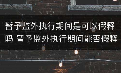 暂予监外执行期间是可以假释吗 暂予监外执行期间能否假释