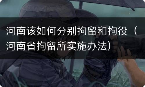 河南该如何分别拘留和拘役（河南省拘留所实施办法）