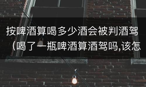 按啤酒算喝多少酒会被判酒驾（喝了一瓶啤酒算酒驾吗,该怎么判）