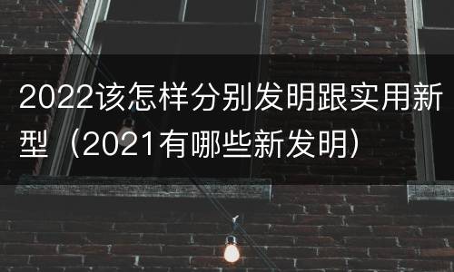 2022该怎样分别发明跟实用新型（2021有哪些新发明）