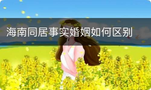 海南同居事实婚姻如何区别
