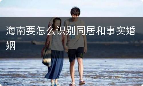 海南要怎么识别同居和事实婚姻