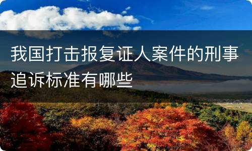 我国打击报复证人案件的刑事追诉标准有哪些