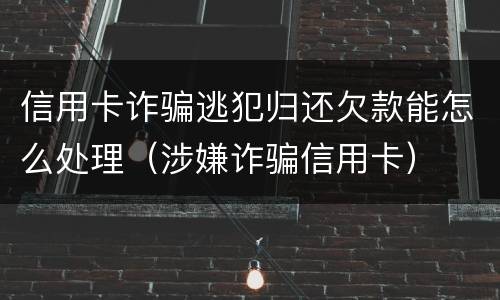 信用卡诈骗逃犯归还欠款能怎么处理（涉嫌诈骗信用卡）