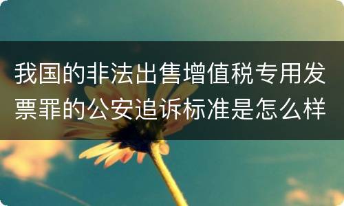 我国的非法出售增值税专用发票罪的公安追诉标准是怎么样规定