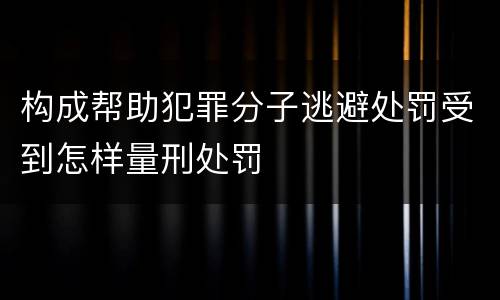 构成帮助犯罪分子逃避处罚受到怎样量刑处罚