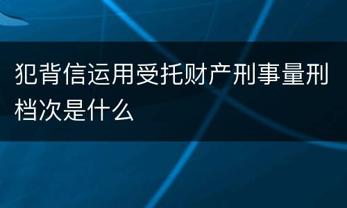 犯背信运用受托财产刑事量刑档次是什么