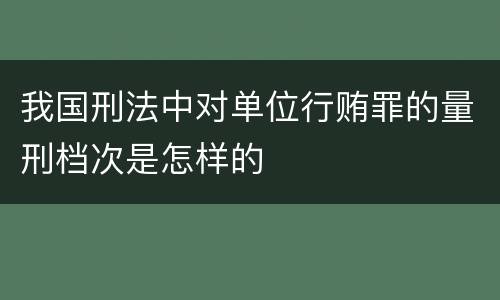 我国刑法中对单位行贿罪的量刑档次是怎样的