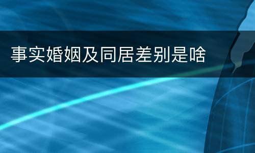 事实婚姻及同居差别是啥