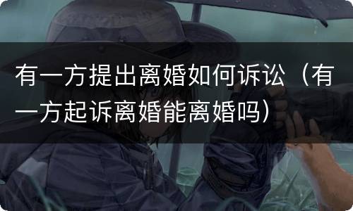有一方提出离婚如何诉讼（有一方起诉离婚能离婚吗）